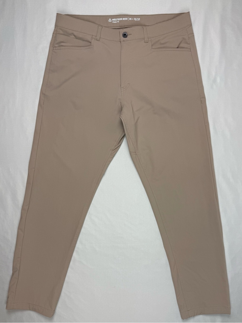 Western Rise Mens Evolution Pants 35 x 32 Classic Fit Khaki/Tan Performance B9